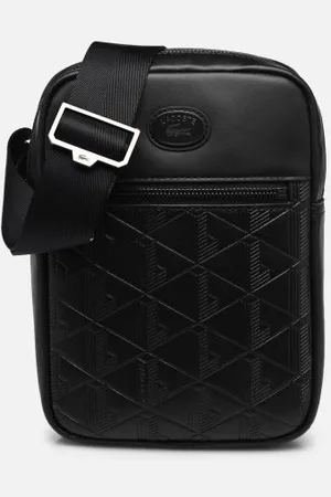 Lacoste Vertical Monogram Print Leather Bag by