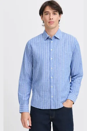 Casual Friday CFANDRÉ LS wide stripe linen mix shirt by