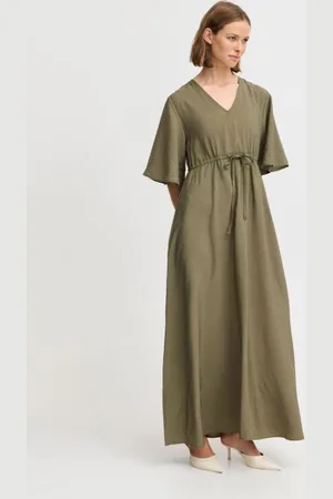 B YOUNG BYMMHAILEY VNECK MAXI DRESS - by