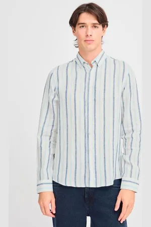 Casual Friday CFDYLAN LS BD striped linen shirt by