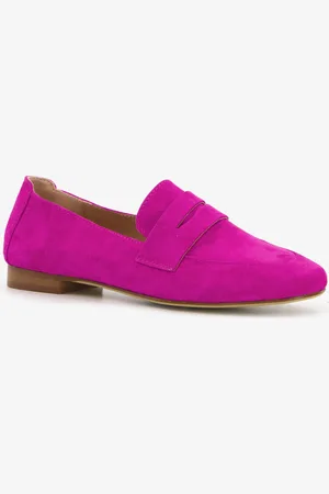 Hush Puppies Suede dames loafers fuchsia