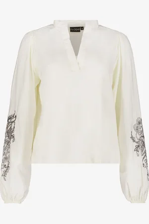 TwoDay Dames blouse met geborduurde mouwen