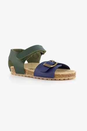 Braqeez Leren jongens sandalen groen