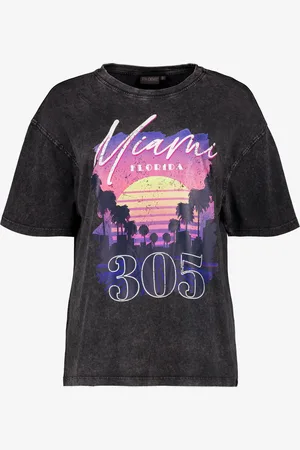 TwoDay Dames T-shirt met acid wash en print