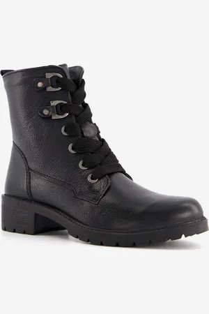 Hush Puppies Leren veterboots met brede veters