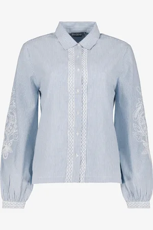 TwoDay Dames blouse gestreept lichtblauw