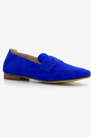 Hush Puppies Suede dames loafers kobalt