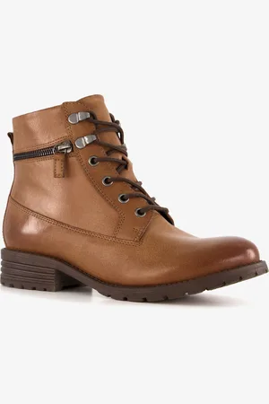 Hush Puppies Gevoerde leren dames veterlaarsjes