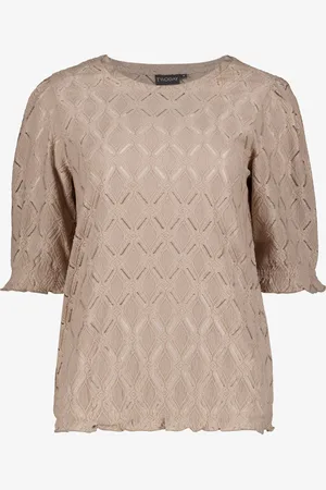 TwoDay Dames top met structuur zand