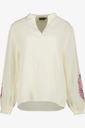 TwoDay Mousseline dames blouse met borduursels