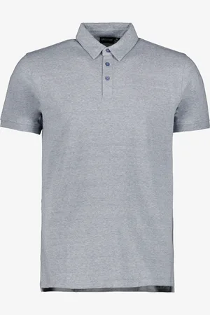 UNSIGNED Heren polo gemeleerd grijs