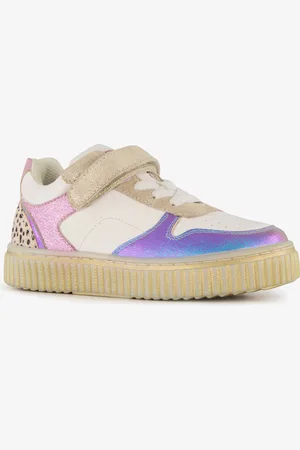 Braqeez Leren meisjes sneakers metallic
