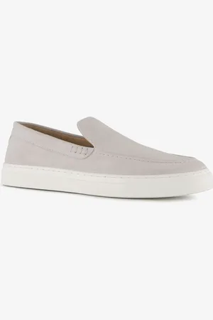 Van Beers Suede heren instappers lichtgrijs