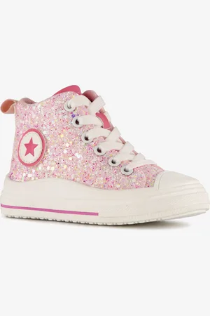 Blue Box Hoge meisjes sneakers met glitters
