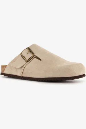 Hush Puppies Suede dames clogs taupe