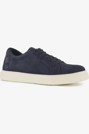 Van Beers Suède heren sneakers donkerblauw