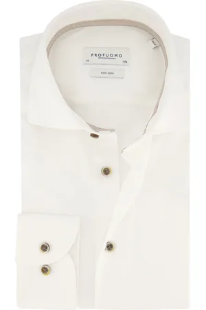 Profuomo Overhemd mouwlengte 7 slim fit katoen