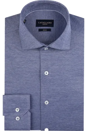 Cavallaro Napoli Zakelijk overhemd slim fit uni 100% katoen