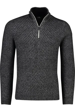 Vanguard Trui halfzip donkergrijs normale fit