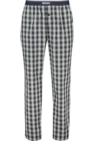 HUGO BOSS Pyjamabroek Black geruit katoen