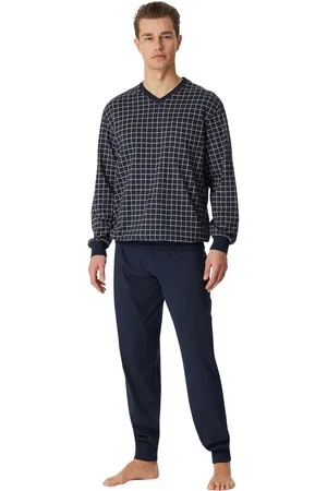 Schiesser Dark Sapphire pyjama blokruit