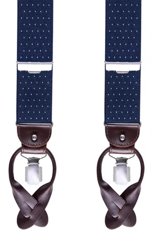 Profuomo Bretels marineblauw dot 36 MM