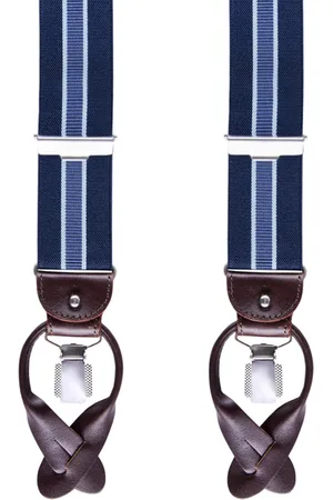 Profuomo Bretels streep navy/sky blue 36 MM