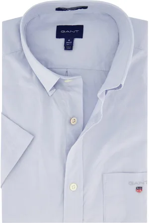 GANT Casual overhemd korte mouw normale fit effen katoen