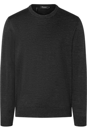 Maerz Trui antraciet ronde hals merino