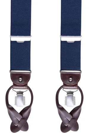 Profuomo Bretels marineblauw uni 36 MM
