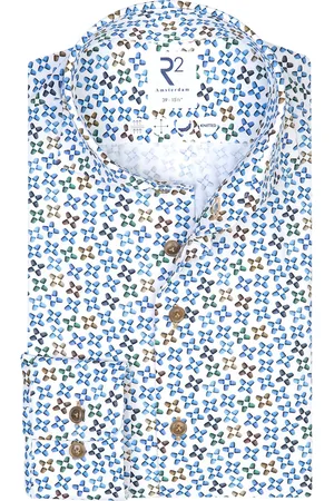 R2 Westbrook Business overhemd slim fit geprint katoen