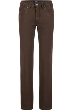 Atelier Gardeur Jeans Bill donkerbruin effen modern fit katoen