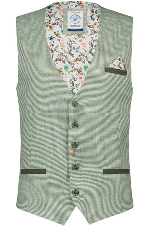 A fish named fred Gilet geruit slim fit