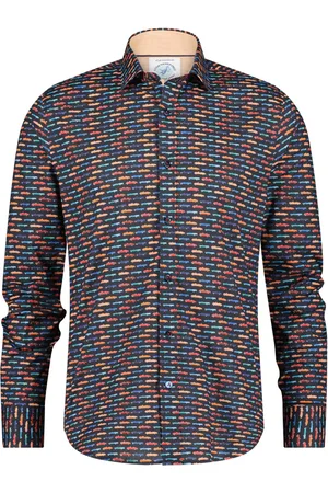 A fish named fred Slim fit overhemd geprint katoen