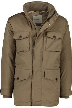 GANT Halflange winterjas effen rits + knoop normale fit
