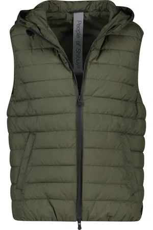PEOPLE OF SHIBUYA Bodywarmer effen rits normale fit synthetisch
