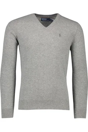 Ralph Lauren Classic Fit trui v-hals gemêleerd merinowol