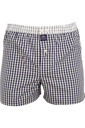 McAlson Boxershort ruit wit navy