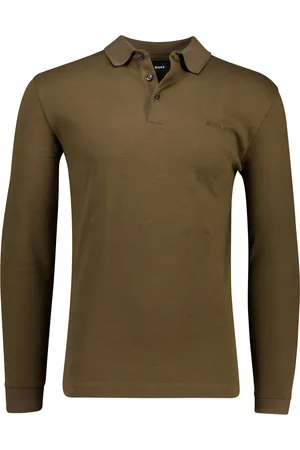HUGO BOSS Boss Black Pado lange mouw polo khaki