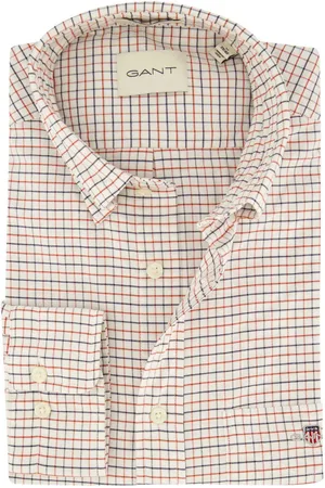 GANT Overhemd wit/rood/blauw geruit button-down
