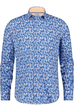 A fish named fred Overhemd slim fit geprint katoen