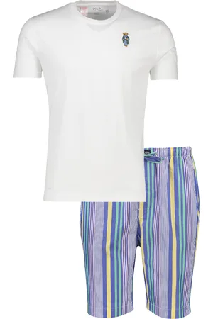 Ralph Lauren Pyjama wit en gestreept katoen