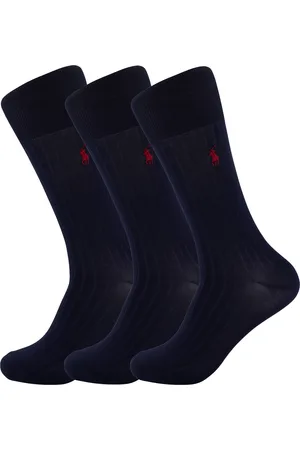 Ralph Lauren Sokken 3-pack navy rood paard met logo