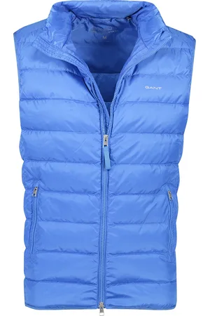 GANT Blauwe bodywarmer effen rits normale fit