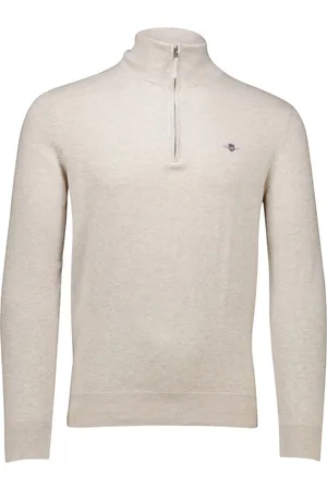 GANT Katoenen half zip trui effen normale fit