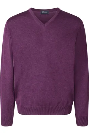 Maerz Trui v-hals violet effen wol