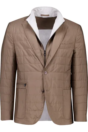 corneliani Jas lichtbruin effen polyester