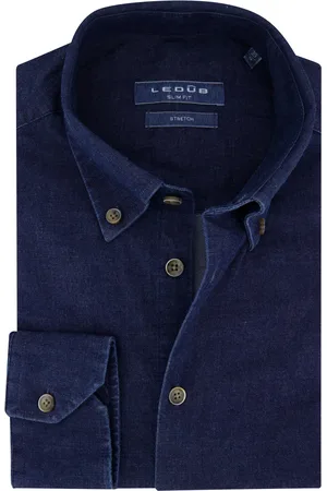Ledub Overhemd stretch denim lange mouw