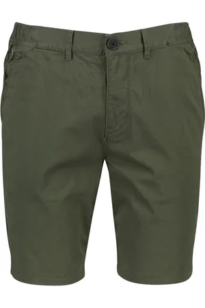 Vanguard Korte broek donkergroen effen katoen slim fit