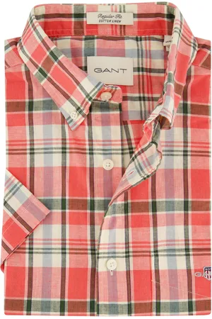 GANT Katoenen overhemd korte mouw geruit regular fit